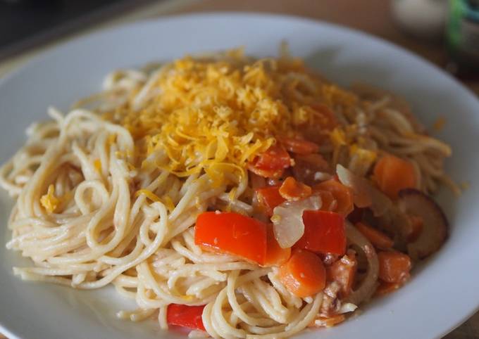 Spageti carbonara keju Turki