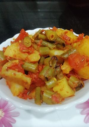 A picture of Beans & Potato Bhaji.