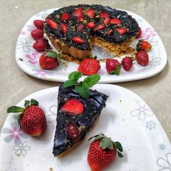 A picture of Eggless chocolate Tart Cake.