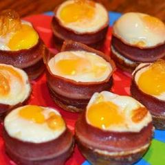 A picture of Egg and bacon cups.