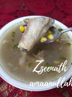 A picture of Mutton Sweet Corn Soup.