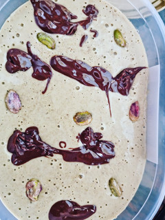 Una foto de Helado pistacho con tres ingredientes