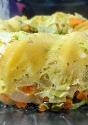 Una foto de Budín de verduras en microondas
