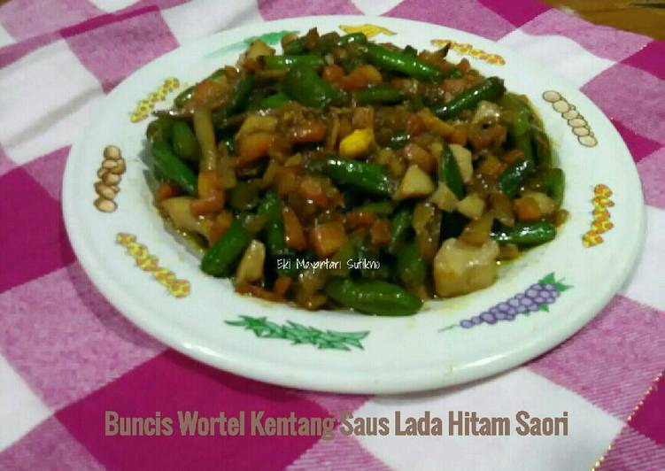 Kiat-kiat mengolah Buncis Wortel Kentang Saus Lada Hitam Saori sedap