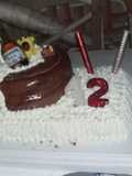 Torta con fondan y chantilly
