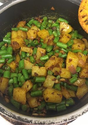 A picture of French Beans/Green Beans -Potato Stir Fry.