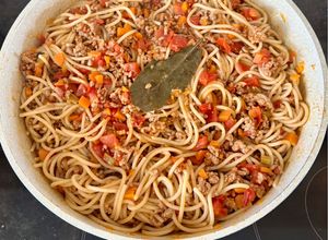 Φωτογραφία της συνταγής 🍝Μπολονέζ με κιμά ανάμεικτο και σπαγγέτι ολικής