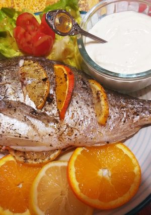 O poză a rețetei Doradă🐟 la cuptor cu🍋 lămâi și portocale 🍊.