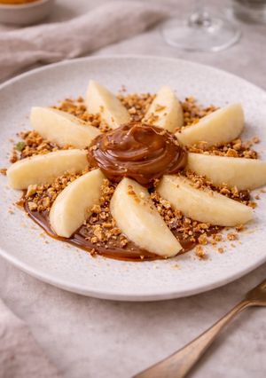Una foto de Manzana roja con dulce de leche