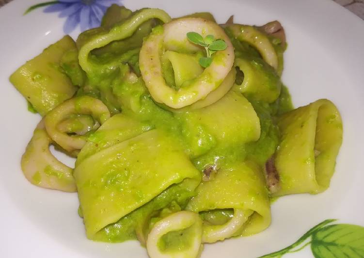 Calamarart - Calamarata piselli, calamari e timo limone