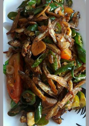 Foto resep Oseng teri cabai ijo