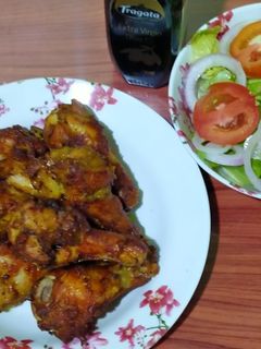 รูปของ ปีกบนไก่ทอดขมิ้น ด้วยหม้อทอดไร้น้ำมัน