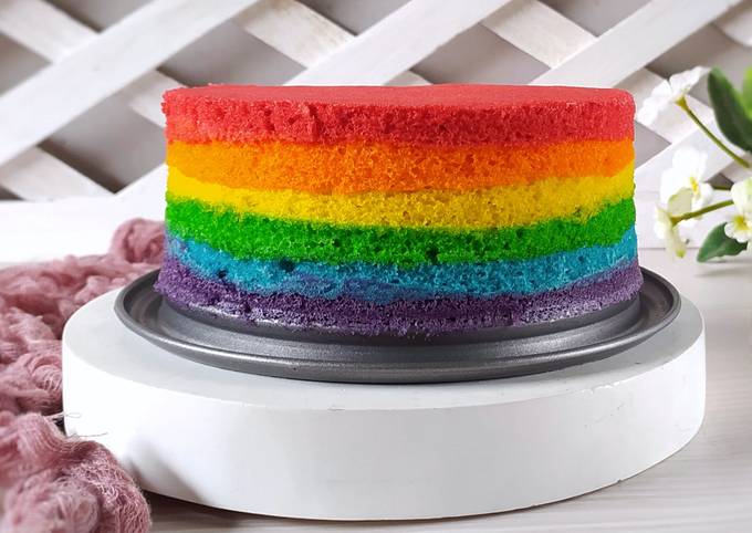 Steamed Rainbow Cake