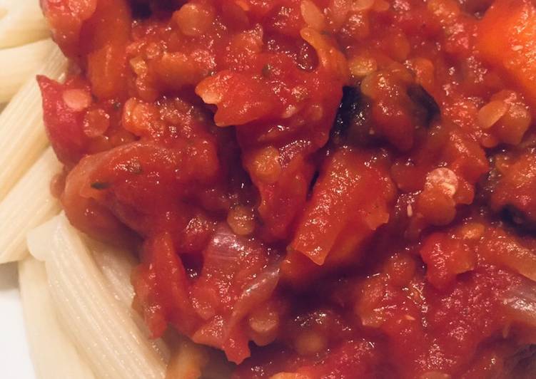 Recipe of Homemade Tomato and red lentil marinara