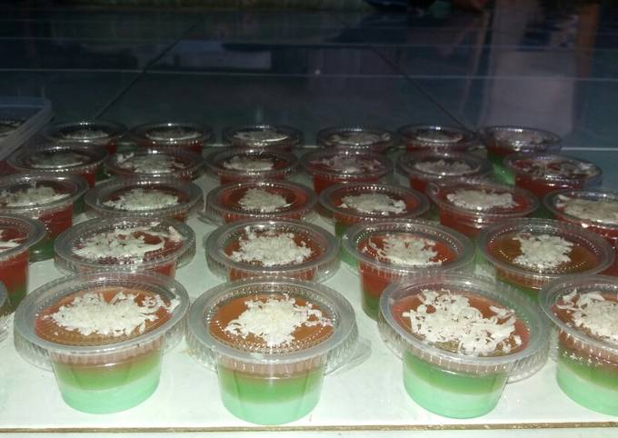 Pudding lapis warna sederhana gampang dan enak