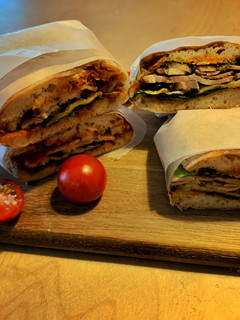 A picture of No knead panini bread.