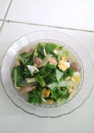 Foto resep Tumis sawi hijau baso telur orak arik