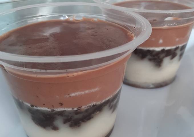 Puding milo oreo