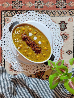عکسی از دستور آش گندم با سبزی