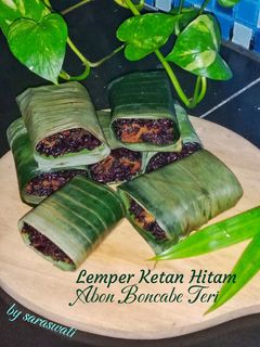 Foto resep Lemper Ketan Hitam Abon Boncabe Teri