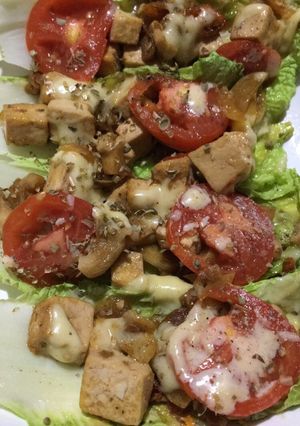 Foto resep Vegan teriyaki mushroom and tofu