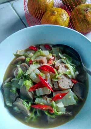Foto resep 87. Tumis SapuSo (Sawi putih & Bakso) Saori