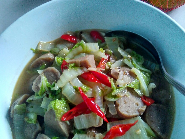 Cara Gampang Menyiapkan Tumis SapuSo (Sawi putih &amp;amp; Bakso) Saori, Enak Banget