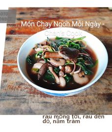 canh rau dền đỏ nấm