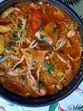 Arroz meloso de cangrejo azul