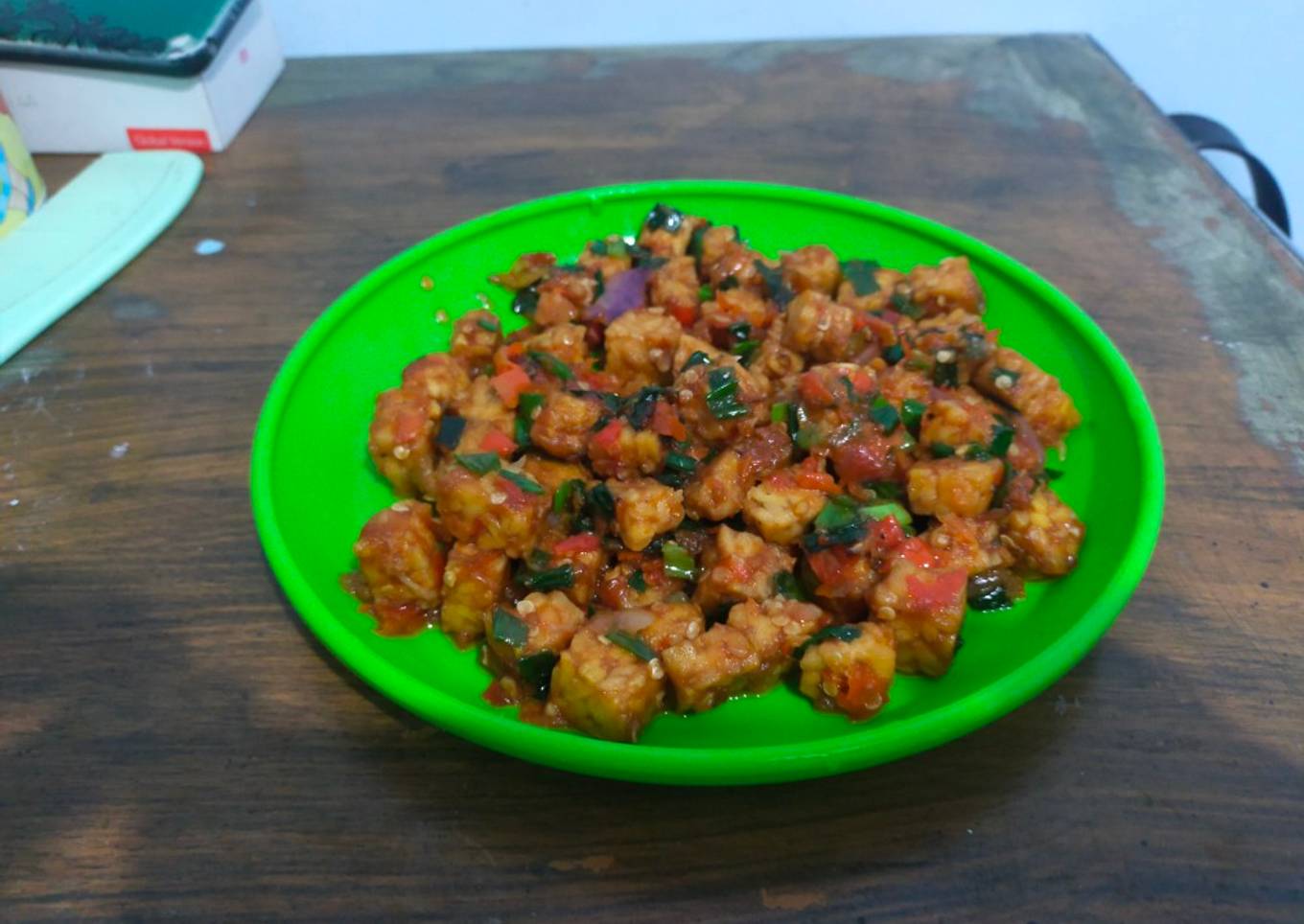 Oseng tempe daun bawang