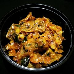 Katti meethi karela/bitter gourd sabzi A picture of Katti meethi karela/bitter gourd sabzi.