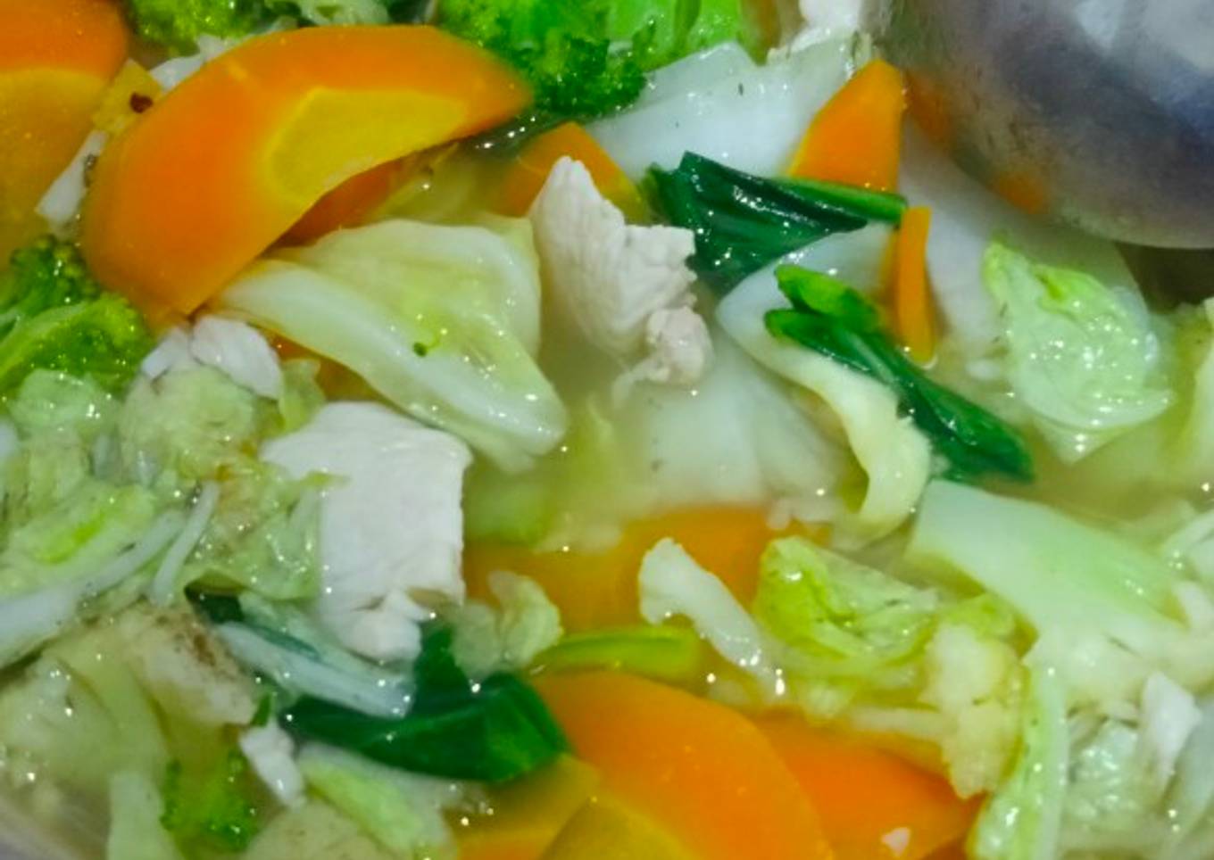 Capcay Ayam Aneka Sayur Kuah Kaldu Udang