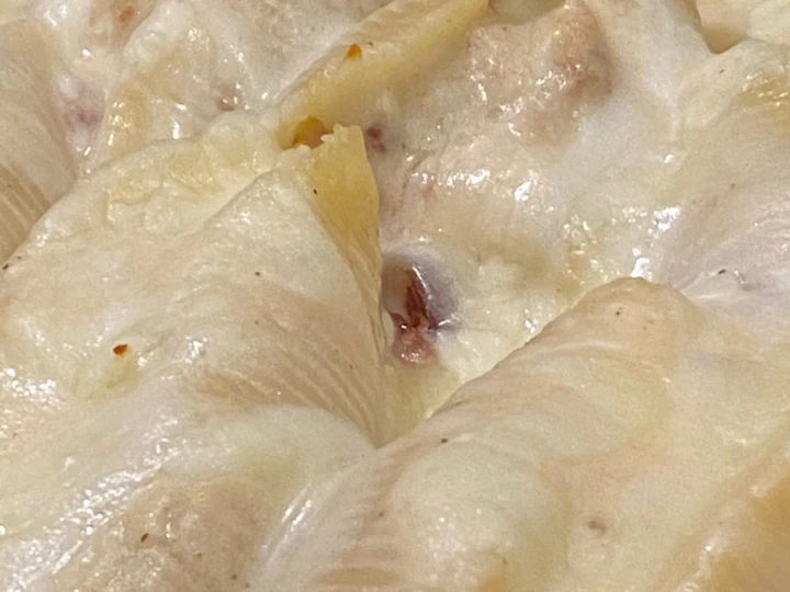 Easy Steps to Prepare Chicken Bacon Ranch Stuffed Shells with Parmesan Garlic Sauce the So Delicious You can take Joss in your mouth