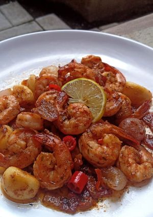 Foto resep Spicy Garlic Butter Prawn ala" Beatus
