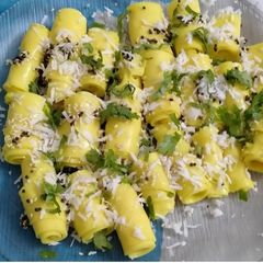 Besan Khandvi gujrati snack A picture of Besan Khandvi gujrati snack.