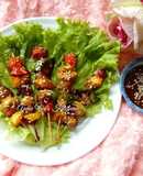 Xiên thịt nướng rau củ