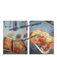 A picture of Creamy chicken caneloni.