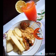 A picture of Yam and Egg Sauce.
