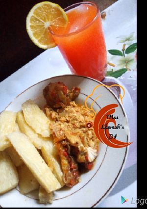 A picture of Yam and Egg Sauce.