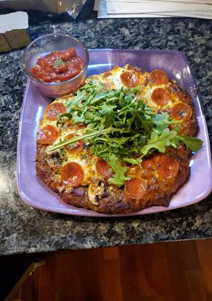 A picture of KETO-Chicago Style Deep Dish - Mushroom and Onion.