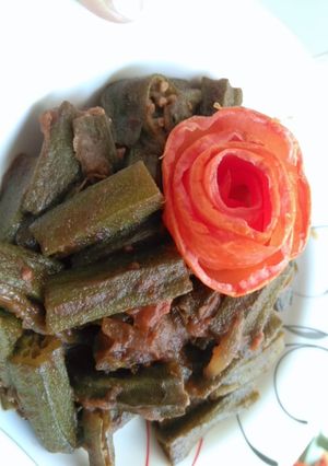 A picture of Achari bhindi.
