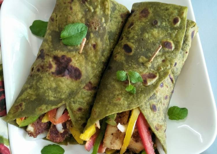 Creamy tofu in mint wraps