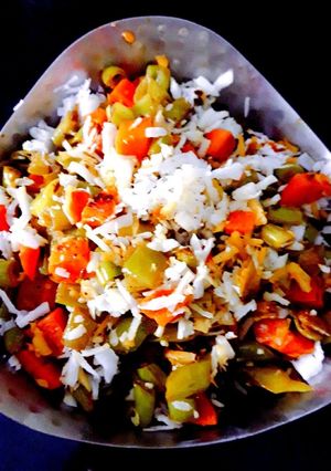 A picture of Carrot-Beans-Coconut Vepudu.