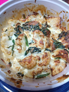 Una foto de Frittata de coliflor y espinacas keto