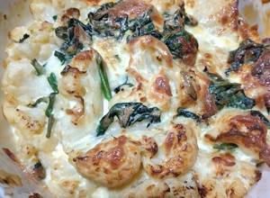 Una foto de Frittata de coliflor y espinacas keto