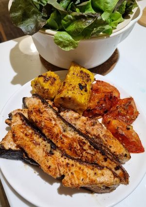 รูปของ สเต็กแซลมอนย่างเนยมิโสะ low carb