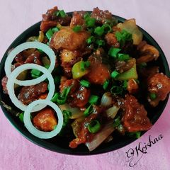 A picture of Mushroom chilli.