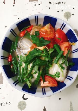 Hình của món Canh Kim Chi Nấu Đầu Cá Bè.