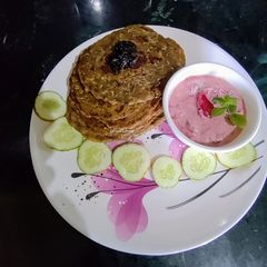 Mixed Veggies Parathas with Raita A picture of Mixed Veggies Parathas with Raita.