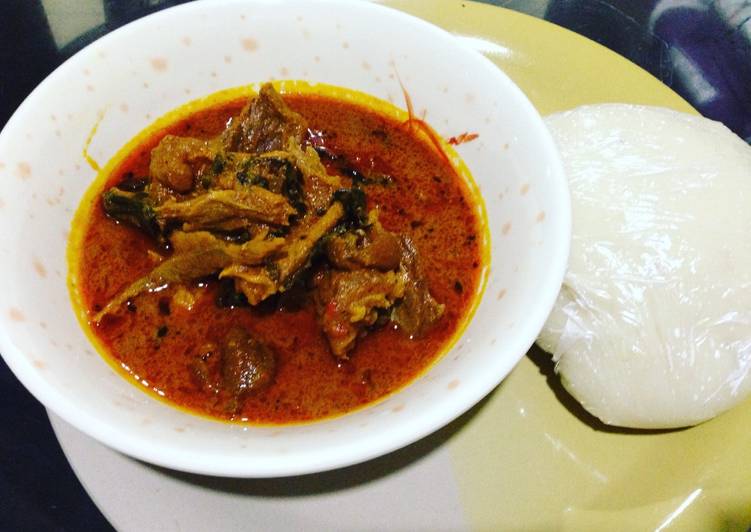 Recipe of Award-winning Banga soup with pounded yamg